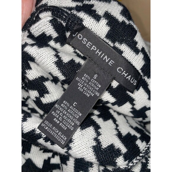 Josephine Chaus Women's Houndstooth Sweater Blazer Cardigan size S Cotton Blend - Picture 7 of 8